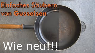 Gusseisen einfach amp schnell reinigen  Cast Iron easy amp simple cleaning  Le creuset [upl. by Waly414]