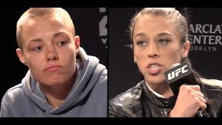 Rose Namajunas vs Joanna Jedrzejczyk No More Head Games UFC 223 Press Conference [upl. by Quirita921]