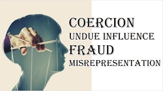 Coercion Undue Influence Fraud Misrepresentation  Indian Contract Act 1872  Law Guru [upl. by Eirdua]