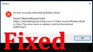 How To Fix Roblox An Error Occurred While Starting Roblox Studio Error Windows 1087 [upl. by Seiden769]