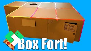 📦 Kids Build First Box Fort Box Fort Pizza Party 🍕  Clintustv [upl. by Aihsal]