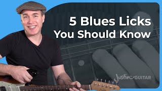 5 Blues Guitar Licks from Minor Pentatonic Scales [upl. by Allerbag]