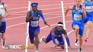 Botched handoff leaves USA 4x100 teams fate in limbo  NBC Sports [upl. by Strohbehn263]