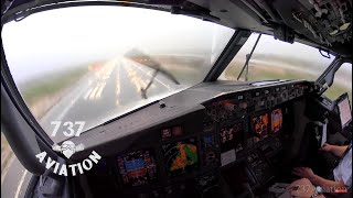 4K Boeing 737 Cockpit Landing in thunderstorm at Palma de Mallorca [upl. by Betti]