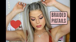 HAIR TUTORIAL  Braided Pigtails  Valerie pac [upl. by Gnouhc]