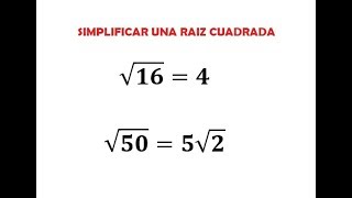 Simplificar una raíz cuadrada [upl. by Mallory]