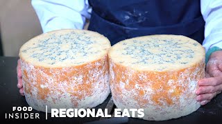 How Traditional English Stilton Cheese Is Made At A 100YearOld Dairy  Regional Eats [upl. by Nollie]