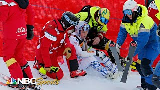 Lindsey Vonn crashes in final SuperG of career at World Championships  NBC Sports [upl. by Silvers]