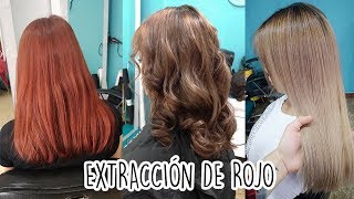 EXTRACCIÓN DE ROJO A MARRÓN Y RUBIO  MadMoon Peluquería [upl. by Claude]