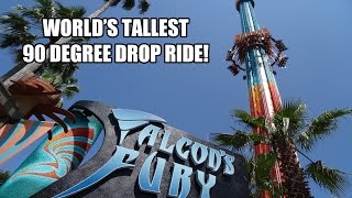 Falcons Fury 90 Degree Vertical Drop Tower POV Soft Opening Busch Gardens Tampa [upl. by Kcirdorb]