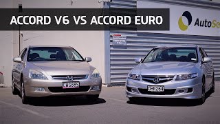 Accord V6 CM6 vs Accord Euro CL9  7th Gen Accord Battle [upl. by Josefina607]