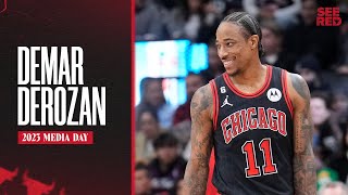 DeMar DeRozan Press Conference  2023 Media Day  Chicago Bulls [upl. by Akinod399]