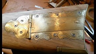 long rifle build Lancaster county pt 36 engraving the patchbox [upl. by Fornof]