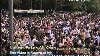 YouTube  Nusrat Fateh Ali Khan in Central Park New Yorkflv [upl. by Anaynek]