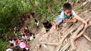 Zamboanga del Norte students trek dangerous mountain trail to school  KMJS [upl. by Aelat]