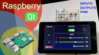 Raspberry Qt QML and GPIO  Inputs Outputs and PWM with WiringPi [upl. by Montana]