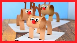 3D REINDEER CRAFT  fun Christmas paper craft for kids [upl. by Dustan537]