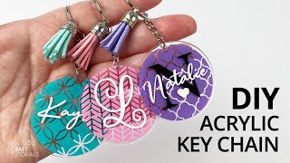 ACRYLIC KEYCHAIN TUTORIAL DIY  Vinyl on Acrylic Keychains  DIY Craft Tutorials [upl. by Eilsil]