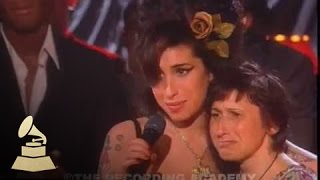 Amy Winehouse  accepting Record Of The Year at the 50th GRAMMY Awards  GRAMMYs [upl. by Josselyn]