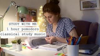 STUDY WITH ME 1 hour POMODORO classical study music [upl. by Atekal242]