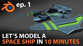 Lets Model a SPACESHIP in 10 MINUTES in Blender 281  ep 1 [upl. by Atteuqahc]