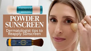 Powder Sunscreens and SPF Reapplication Tips from a Dermatologist  Dr Sam Ellis [upl. by Cayser]