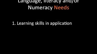 Language Literacy and Numeracy LLN Needs [upl. by Nevi]