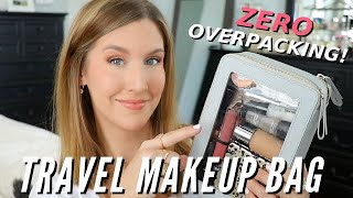 Packing a TRAVEL MAKEUP BAG  STOP Overpacking  TSA Makeup Tips [upl. by Nylasor]