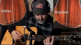 Brazilian Rosewood Vs Indian Rosewood  Taylor Guitar Comparison [upl. by Burra]