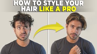 How to Style your Hair Properly  Medium Length Mens Hairstyle Tutorial [upl. by Nauqat234]