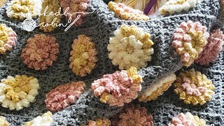 How to Crochet a Popcorn Flower Granny Square [upl. by Nomled]