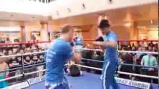 GEORGE GROVES PUBLIC WORKOUT AHEAD OF FROCH FIGHT [upl. by Nimajaneb]