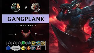 Gangplank Mid vs Zed  EUW Grandmaster Patch 1411 [upl. by Gensmer10]