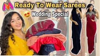 I Tried Myntra READY TO WEAR Sarees😍 Shrag Vlogs [upl. by Ilahsiav]