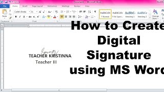 How to Put Signature in Microsoft Word [upl. by Ailegna]