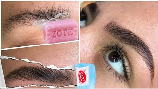 CEJAS LAMINADAS CON JABÓN ZOTE  TENDENCIA EN CEJAS 2020 [upl. by Fiorenza]