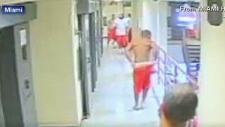 Inmates attack a fellow prisoner after cell doors open [upl. by Aillicsirp600]