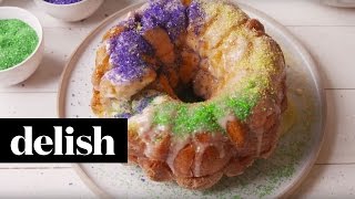 How To Make Kings Cake PullApart Bread  Delish [upl. by Mobley]