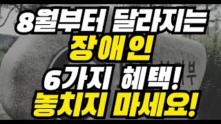 8월부터 달라지는 장애인 6가지 혜택 놓치지 마세요 [upl. by Schug987]