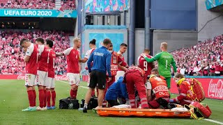 Christian Eriksen Collapses in EURO 2020 Denmark vs Finland [upl. by Lucais702]