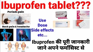 Ibuprofen tablets ip 400 mg Uses Side effectsDose and precautions In Hindi [upl. by Wrightson]