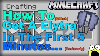 How To Get A Elytra In 5 Minutes In Survival Minecraft Glitch [upl. by Ttemme411]