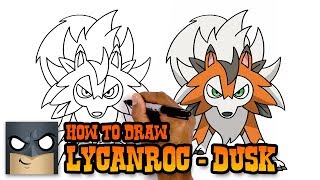 How to Draw Lycanroc  Dusk Form  Pokemon [upl. by Aved]