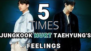 5 times Jungkook quotHURTquot Taehyung  TAEKOOK MOMENTS ANALYSIS [upl. by Tsugua]