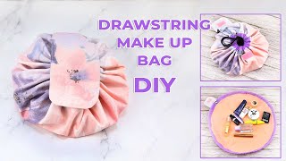 DIY Drawstring Makeup Bag Tutorial [upl. by Hoye973]