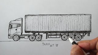 How to draw a Truck Easy [upl. by Nyltac]