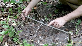 Simplest DIY Spring Snare Trap  Bushcraft Small Game Trap [upl. by Eisnil]