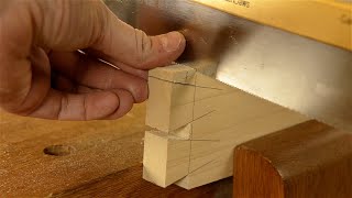 How to Cut a DOVETAIL JOINT with Hand Tools Quick Version [upl. by Kei]