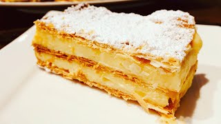 Krempita sa tri Sloja  Vanilla Custard in Three Layers Cremeschnitte [upl. by Annoit]