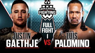 Full Fight  Justin Gaethje vs Luis Palomino Lightweight Title Bout  WSOF 19 2015 [upl. by Northington]